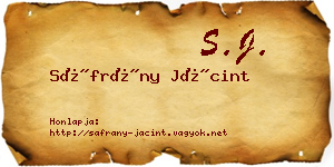Sáfrány Jácint névjegykártya